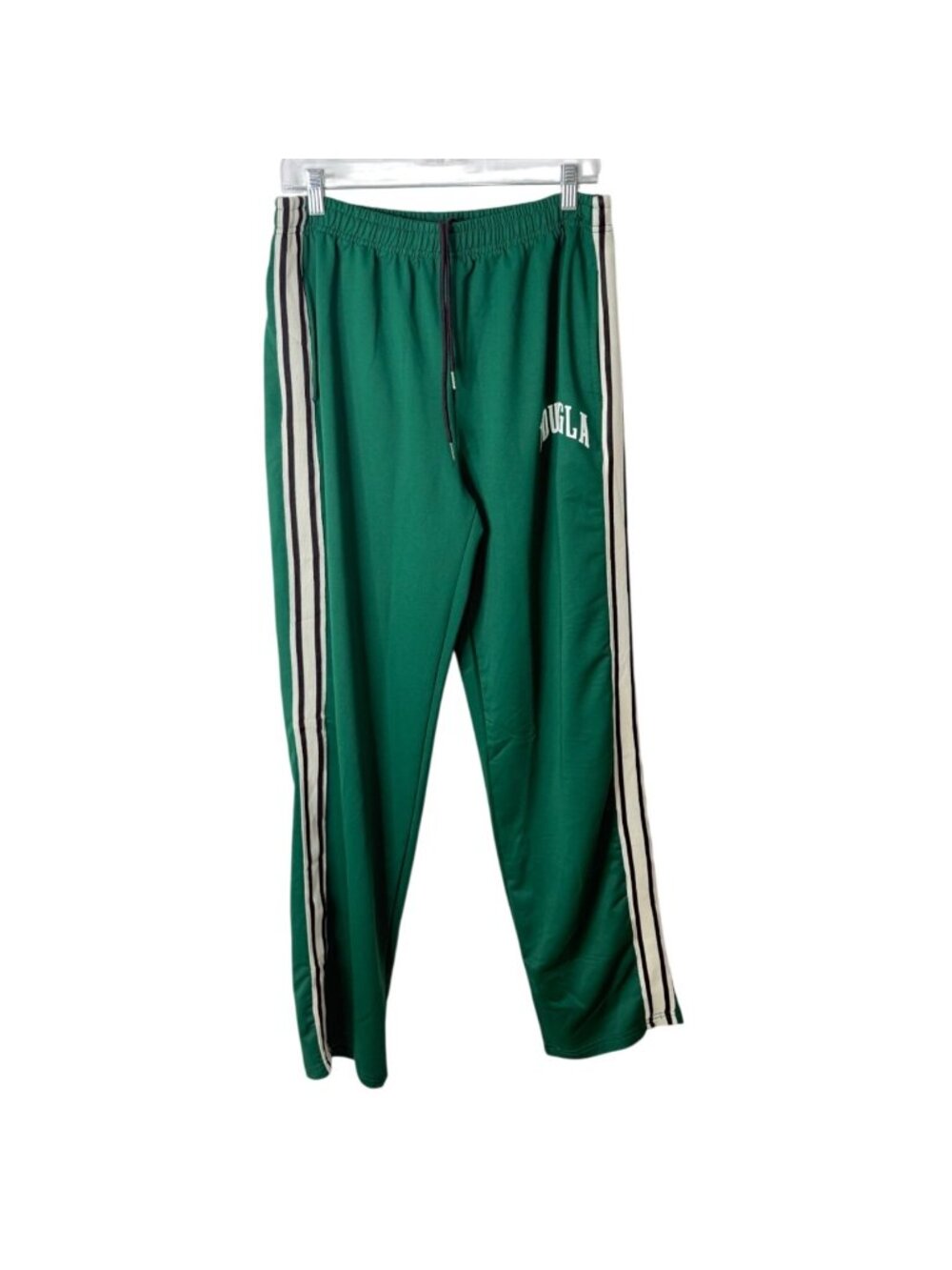 YoungLA Mens Size M Green Track Pants With White Side Stripes Athletic Gym